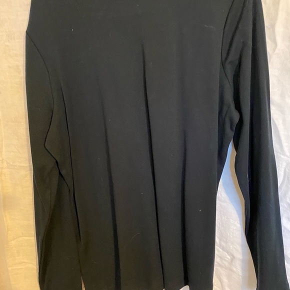 LL Bean Navy long sleeve crew neck top for women size Large - Picture 4 of 4